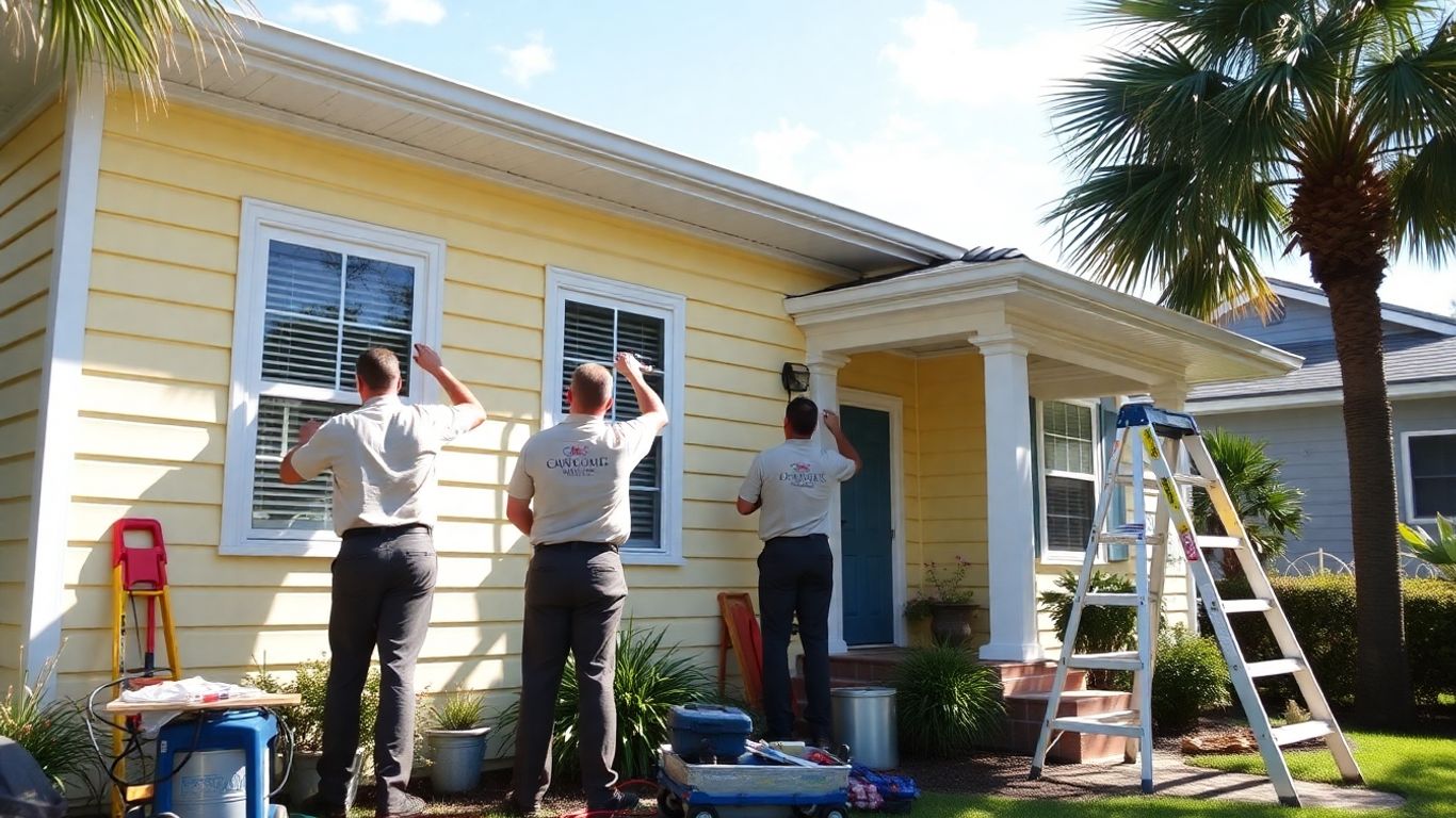 Orlando house getting a fresh coat of paint.