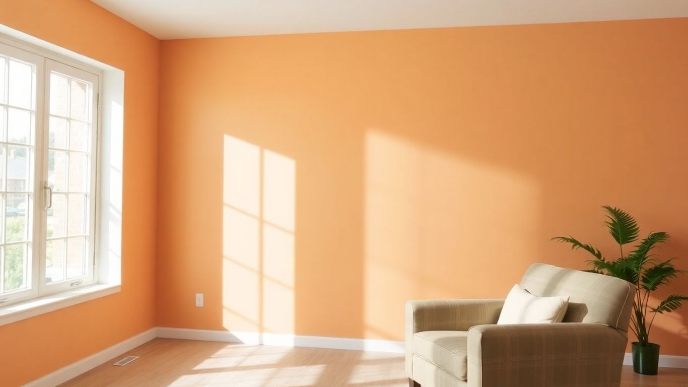 Home interior with freshly painted walls and sunlight.
