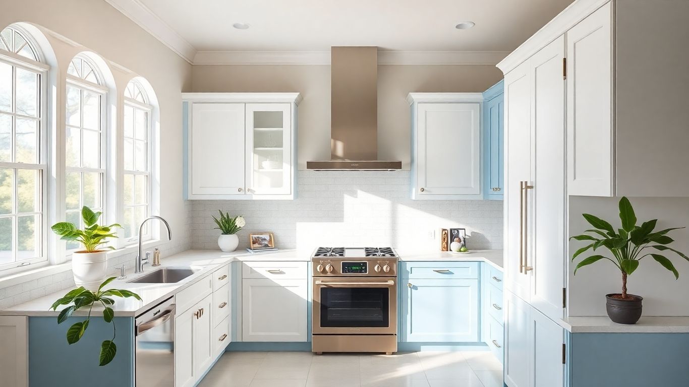 Modern Orlando kitchen with beautifully painted cabinets