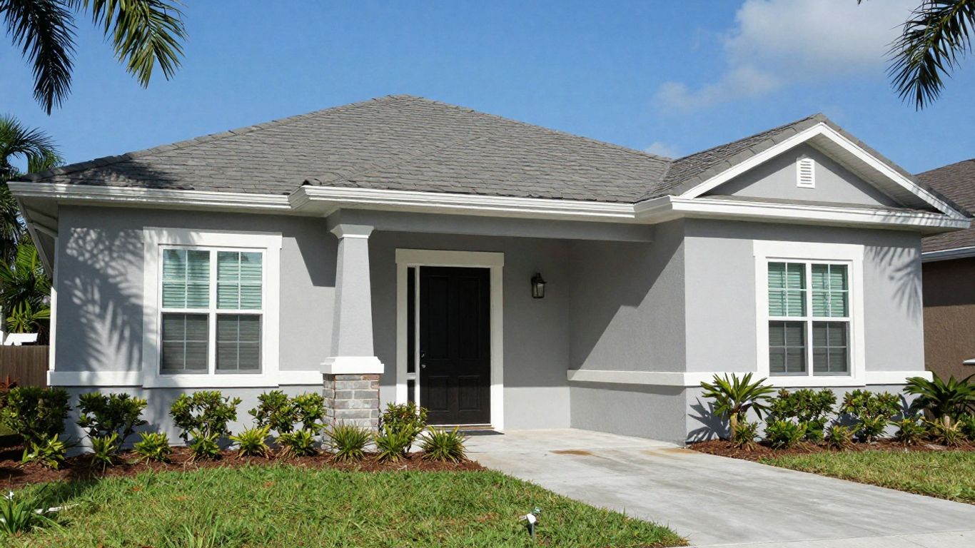 Orlando house exterior with fresh paint and landscaping.