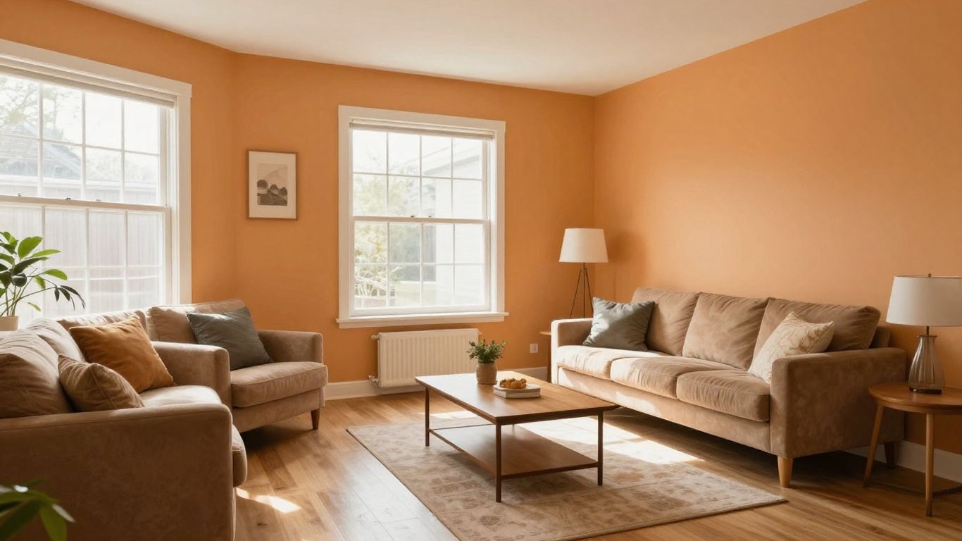 Newly painted living room with bright, inviting walls.