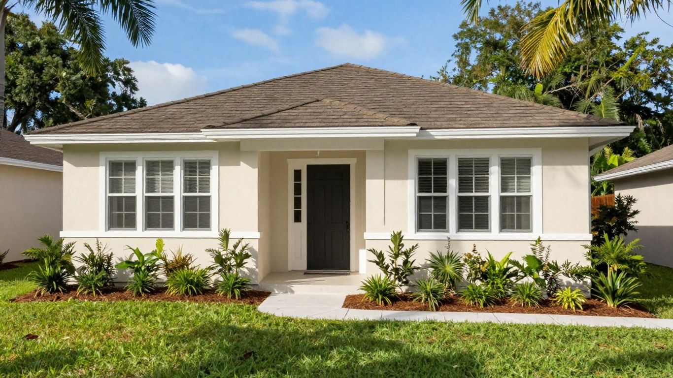 Orlando house exterior with fresh paint and landscaping.
