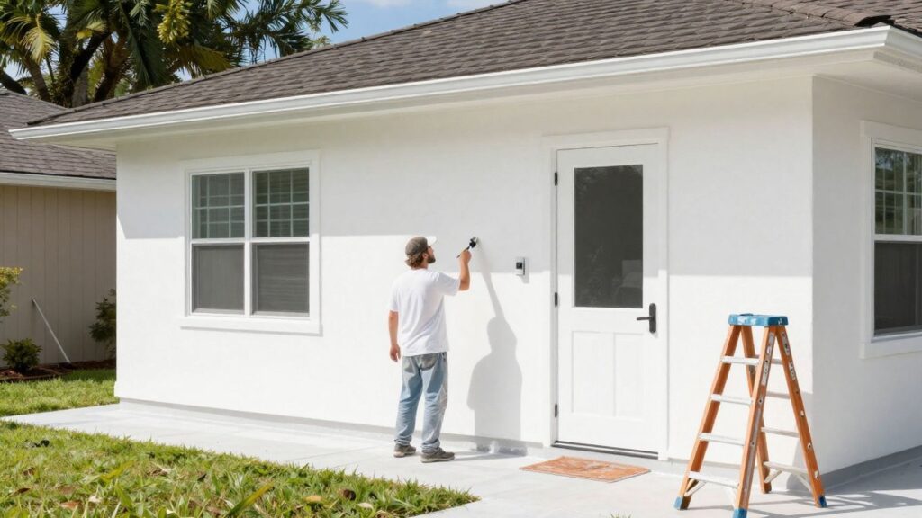 Painting contractors working on a house in Orlando.