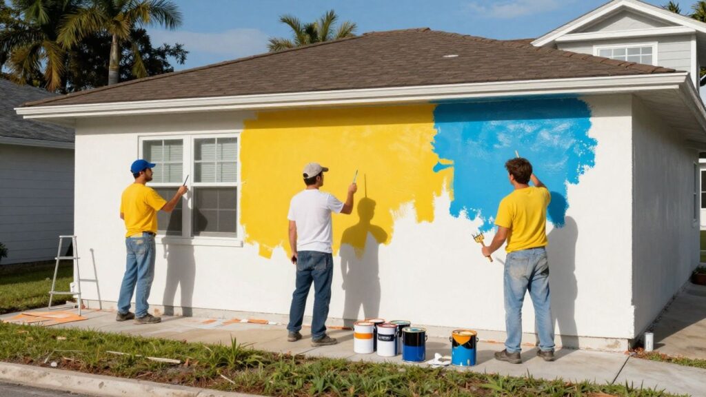 Painters working on a house in Orlando.