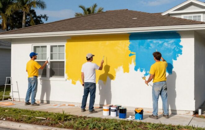 Painters working on a house in Orlando.