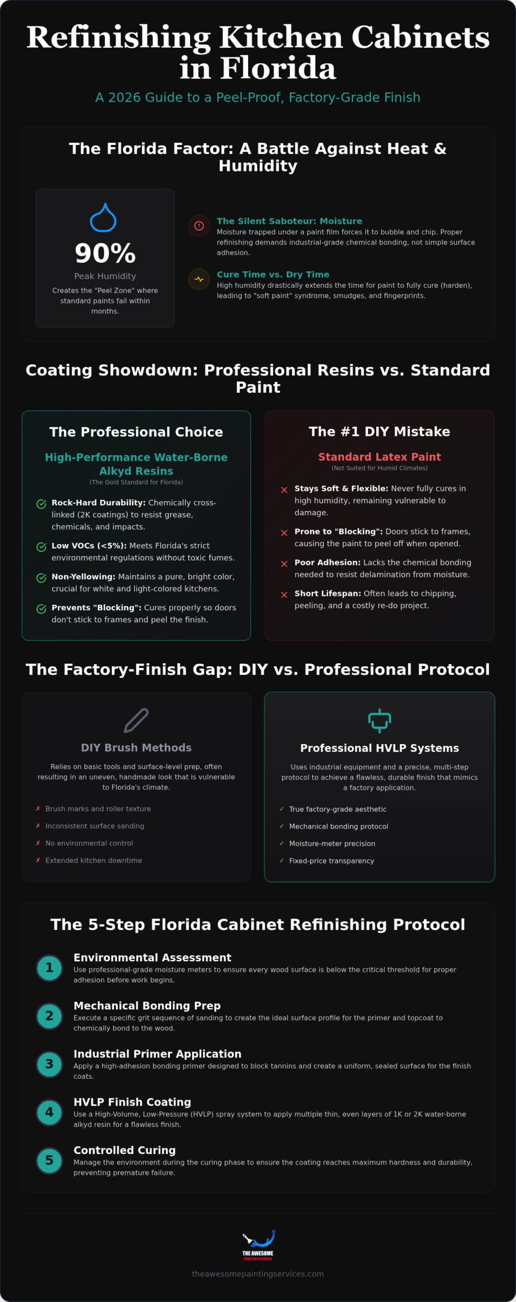 How to Refinish Kitchen Cabinets in Florida: The 2026 Professional Guide